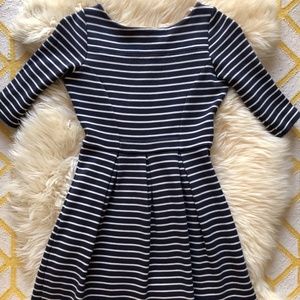 BODEN boat neck 3/4 sleeve fit flare skater dress